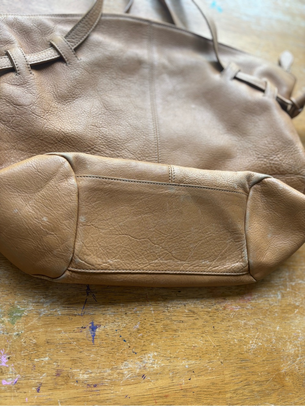 Dooney & Bourke made in Italy Tan Leather Tote - Soft Pebble Grain slouchy Bag - Picture 14 of 16
